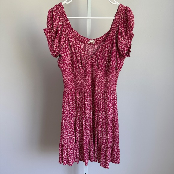 Blush & Day Floral‎ Mini Dress Smocked Puff Sleeve Cottagecore 2XL - Picture 1 of 9